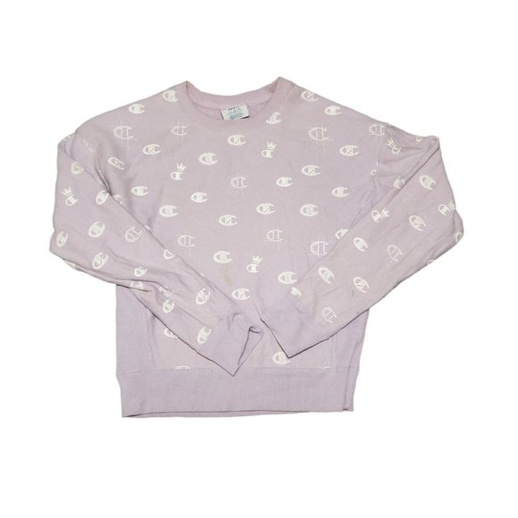 Champion Reverse Weave‎ Lavender Crewneck Sweatshirt Size Small STAINED - Picture 1 of 9